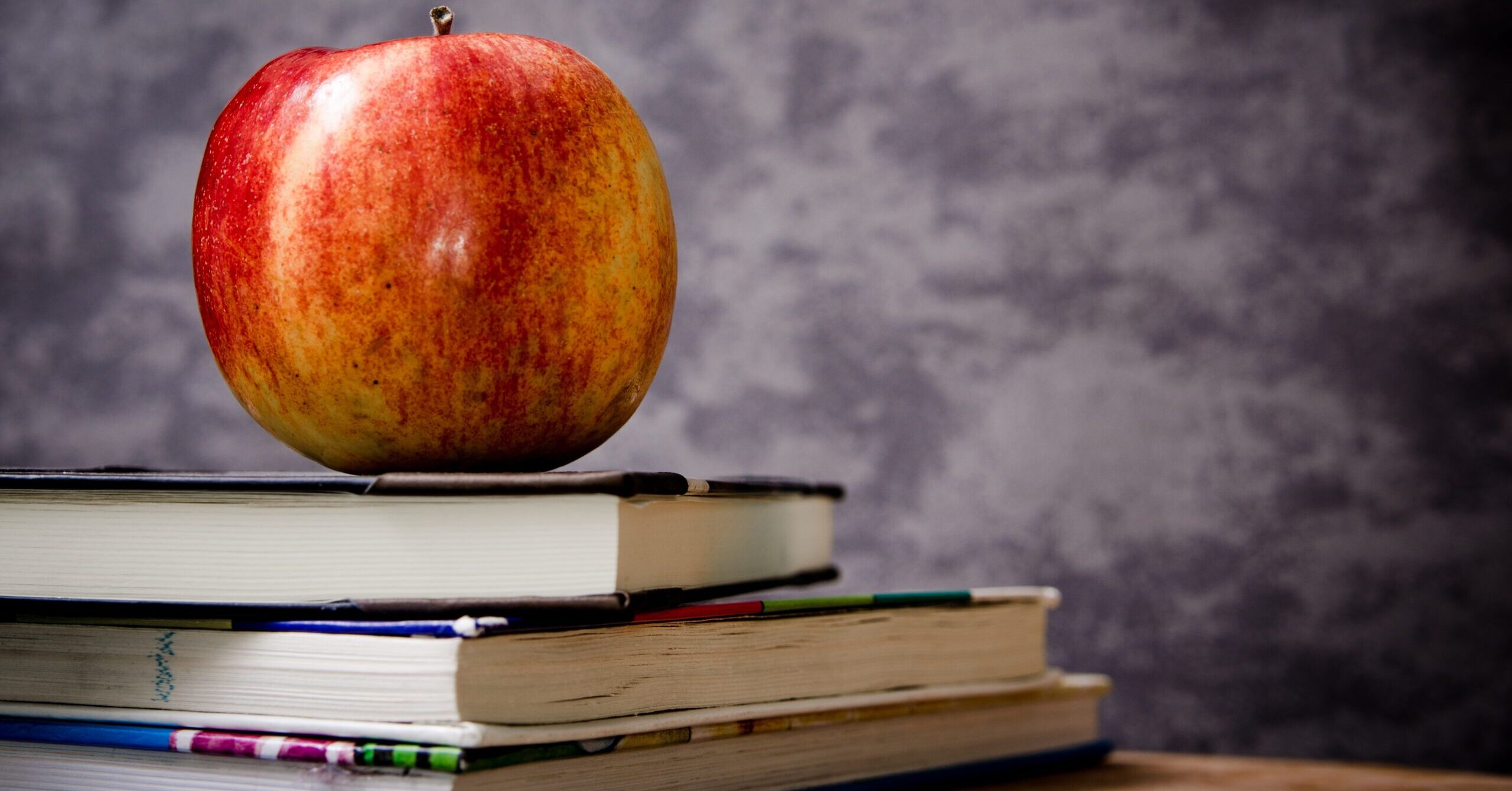 Apple on top of books for alternative career for teachers